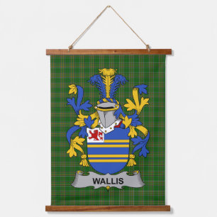 Irish Wallis Coat of Arms Family Crest Hanging Tapestry