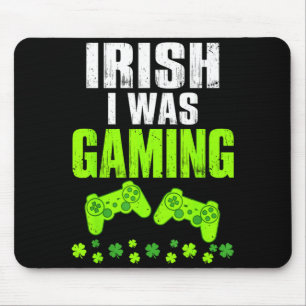 Irish was gaming st patrick's day funny gamer mouse pad