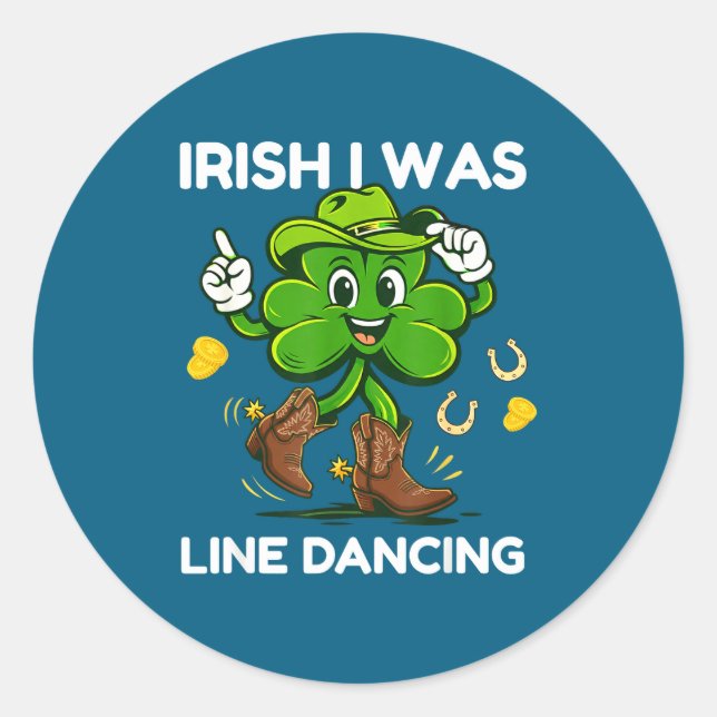 Irish was line dancing funny st patricks day classic round sticker (Front)