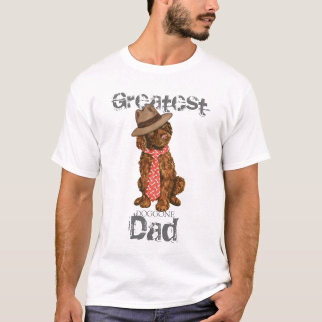 Irish Water Spaniel Dad T-Shirt (Front)