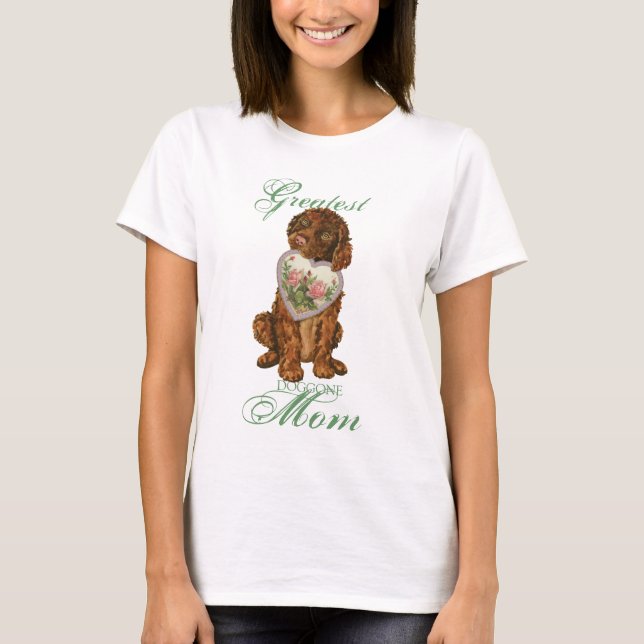 Irish Water Spaniel Heart Mum T-Shirt (Front)