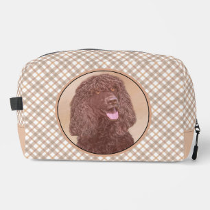 Irish Water Spaniel IWS Painting Original Dog Art Dopp Kit