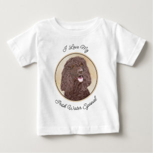 Irish Water Spaniel Painting - Original Dog Art Baby T-Shirt