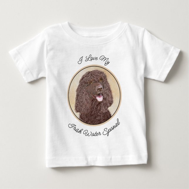 Irish Water Spaniel Painting - Original Dog Art Baby T-Shirt (Front)