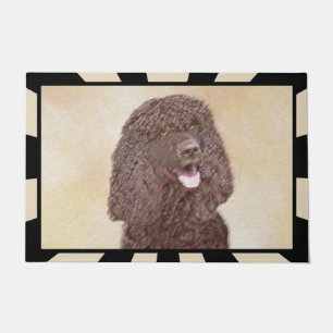 Irish Water Spaniel Painting - Original Dog Art Doormat