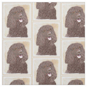 Irish Water Spaniel Painting - Original Dog Art Fabric