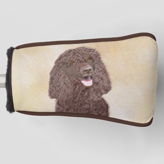 Irish Water Spaniel Painting - Original Dog Art Golf Head Cover (Front)