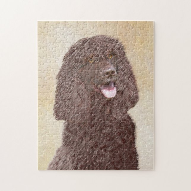 Irish Water Spaniel Painting - Original Dog Art Jigsaw Puzzle (Vertical)