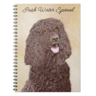 Irish Water Spaniel Painting - Original Dog Art Notebook