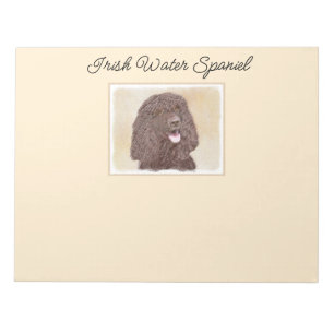 Irish Water Spaniel Painting - Original Dog Art Notepad