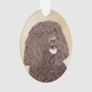 Irish Water Spaniel Painting - Original Dog Art Ornament