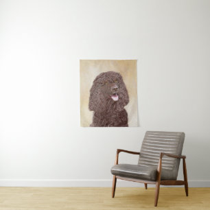Irish Water Spaniel Painting - Original Dog Art Tapestry