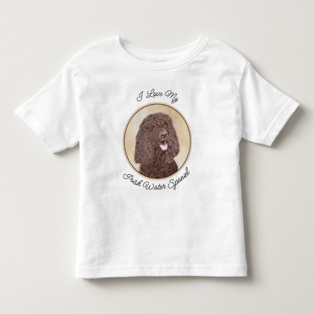 Irish Water Spaniel Painting - Original Dog Art Toddler T-Shirt (Front)