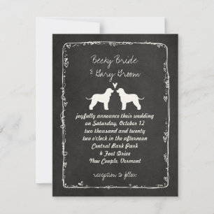 Irish Water Spaniel Silhouettes Wedding Date Invitation