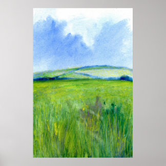 Irish Watercolor Landscape Poster