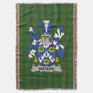 Irish Waters Coat of Arms Family Crest Ireland Throw Blanket