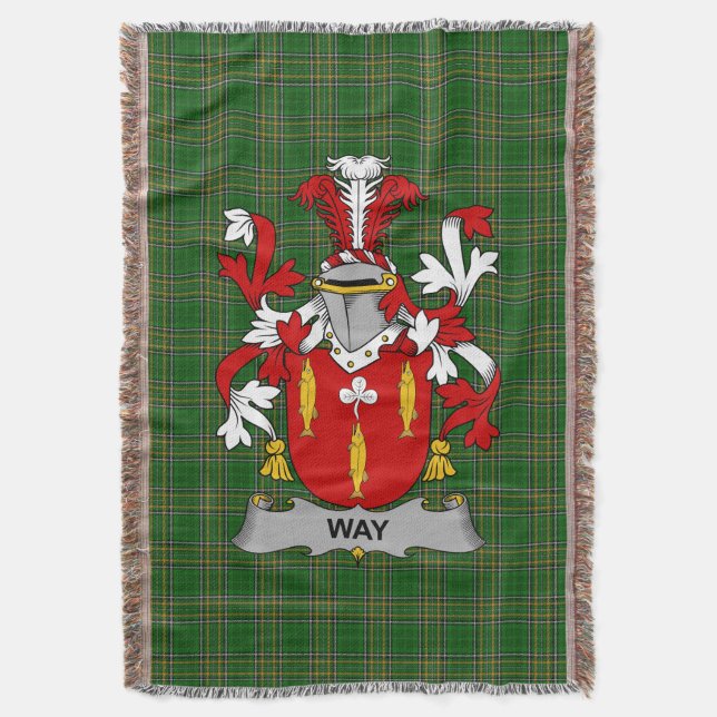  Irish Way Coat of Arms Family Crest Ireland Throw Blanket (Front Vertical)