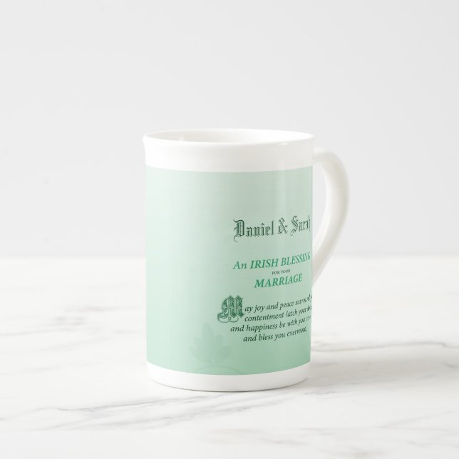 Irish Wedding Congratulations Blessing Bone China Mug (Front Right)