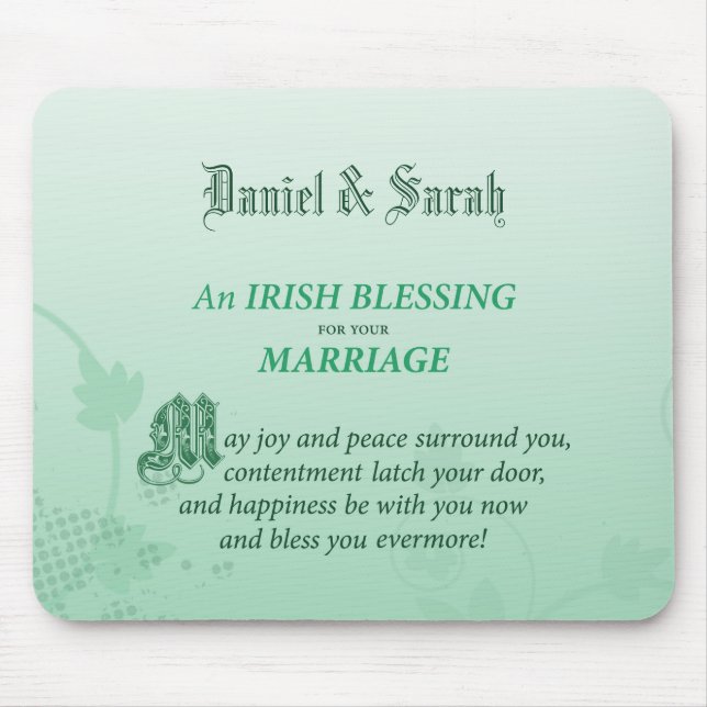 Irish Wedding Congratulations Blessing Mouse Pad (Front)