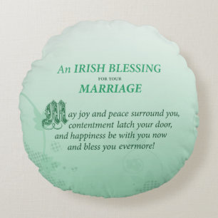 Irish Wedding Congratulations Blessing Round Cushion