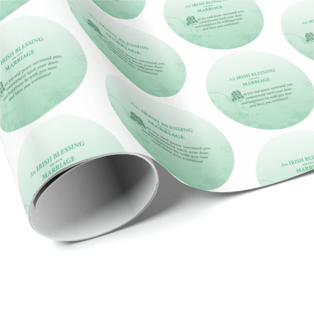 Irish Wedding Congratulations Blessing Wrapping Paper (Roll Corner)