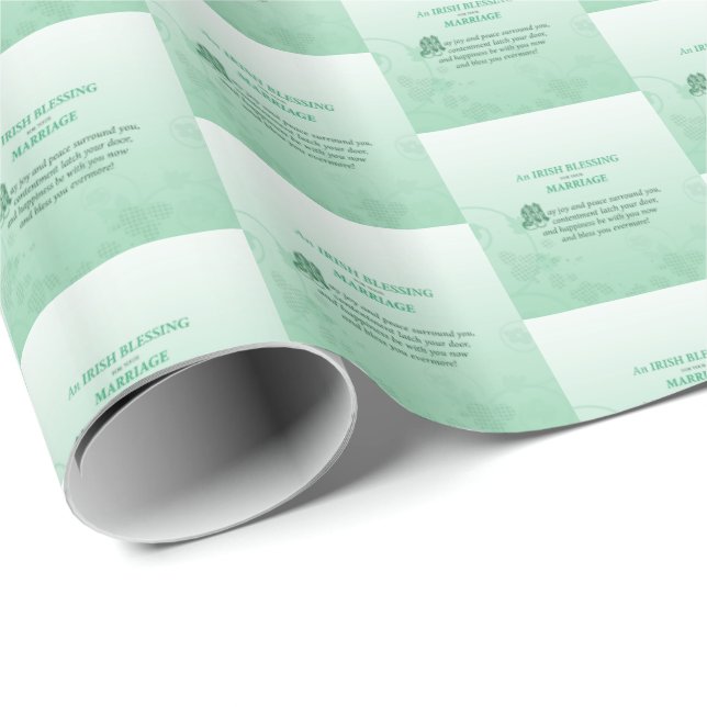 Irish Wedding Congratulations Blessing Wrapping Paper (Roll Corner)