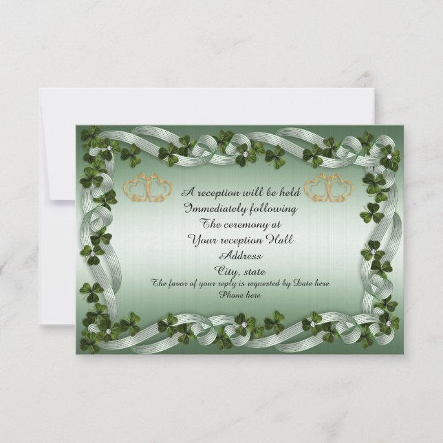 Irish wedding reception card (Front)