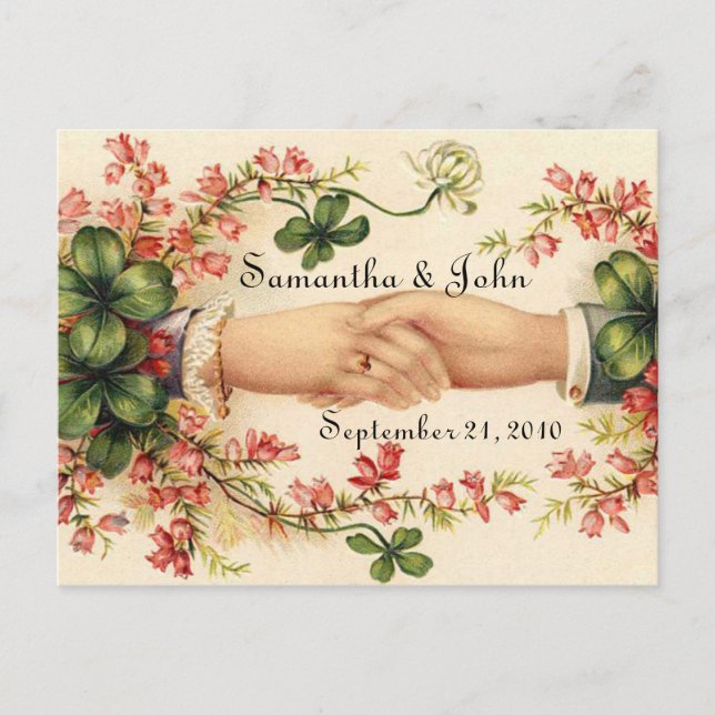 Irish Wedding Save the Date Announcement Postcard (Front)