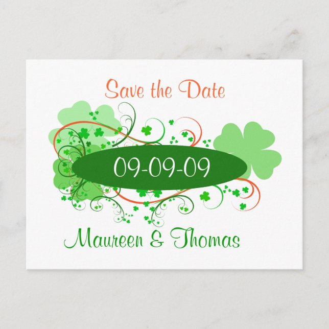Irish Wedding Save the Date Postcard (Front)