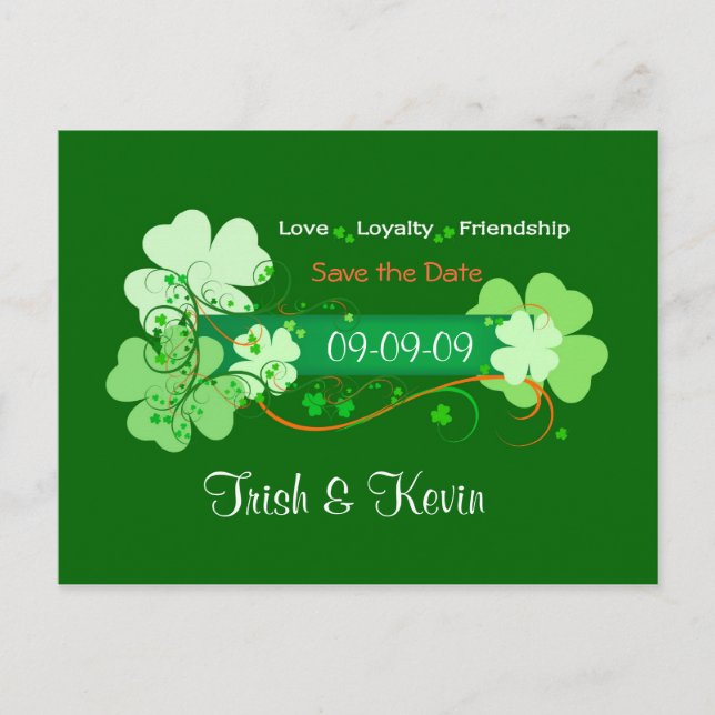 Irish Wedding Save the Date Postcard (Front)