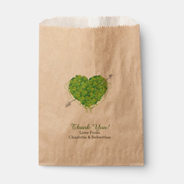 Irish Wedding Shamrock Heart Favour Bag (Front)