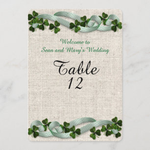 Irish wedding table cards linen elegant