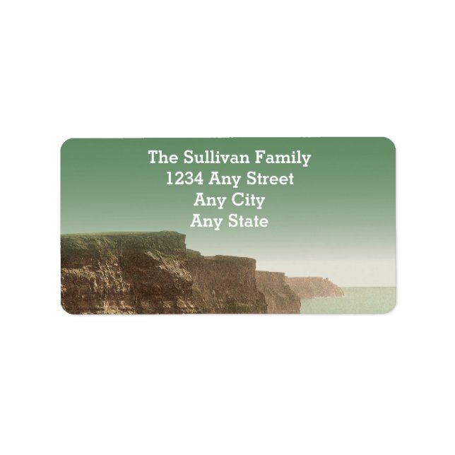 Irish Wedding Theme Cliffs of Moher Label (Front)