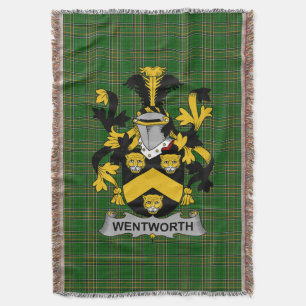  Irish Wentworth Coat of Arms Family Crest Ireland Throw Blanket