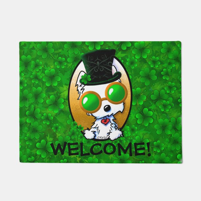 Irish Westie Welcome Mat (Front)