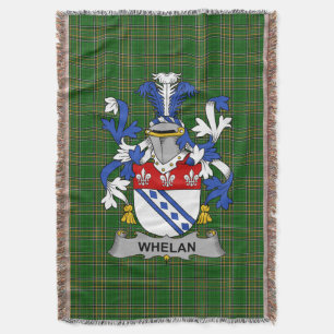 Irish Whelan Coat of Arms Family Crest Ireland Throw Blanket