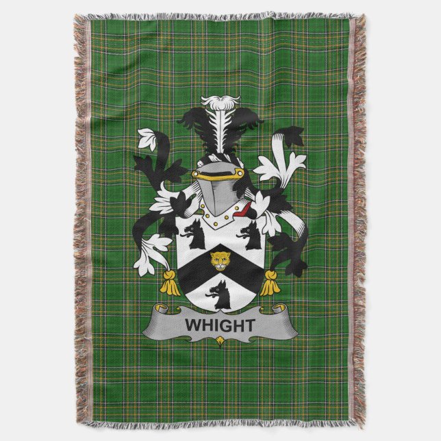  Irish Whight Coat of Arms Family Crest Ireland Throw Blanket (Front Vertical)