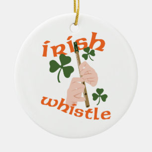 Irish Whistle Ceramic Ornament