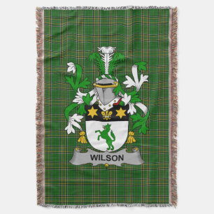 Irish Wilson Coat of Arms Family Crest Ireland Throw Blanket