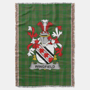 Irish Wingfield Coat of Arms Family Crest Ireland Throw Blanket