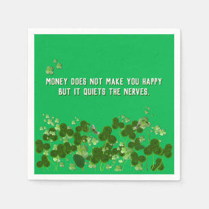 Irish wise quote with shamrocks napkin