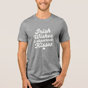 Irish Wishes & shamrock Kisses Tri-Blend Shirt