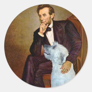Irish Wolfhound 4 - Lincoln Classic Round Sticker