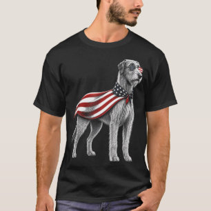 Irish Wolfhound 4th Of July Aamerican Flag Dog T-Shirt
