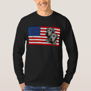 Irish Wolfhound 4th of July USA American Flag Patr T-Shirt