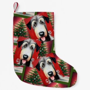 Irish Wolfhound and Tree Christmas Stocking