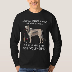 Irish Wolfhound And Wine Dog Fitted T-Shirt