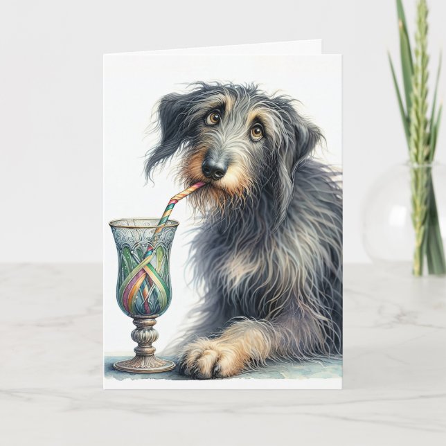 Irish Wolfhound Birthday Card (Front)