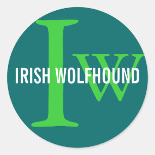 Irish Wolfhound Breed Monogram Classic Round Sticker