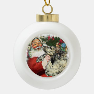 Irish Wolfhound Christmas Ceramic Ball Christmas Ornament